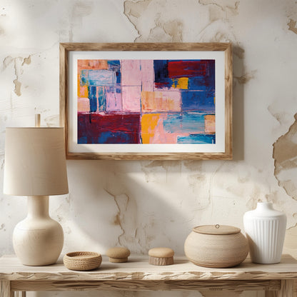 Colourful Abstract Geometric Harmony - Rolled Poster Wall Art Print - House Prints