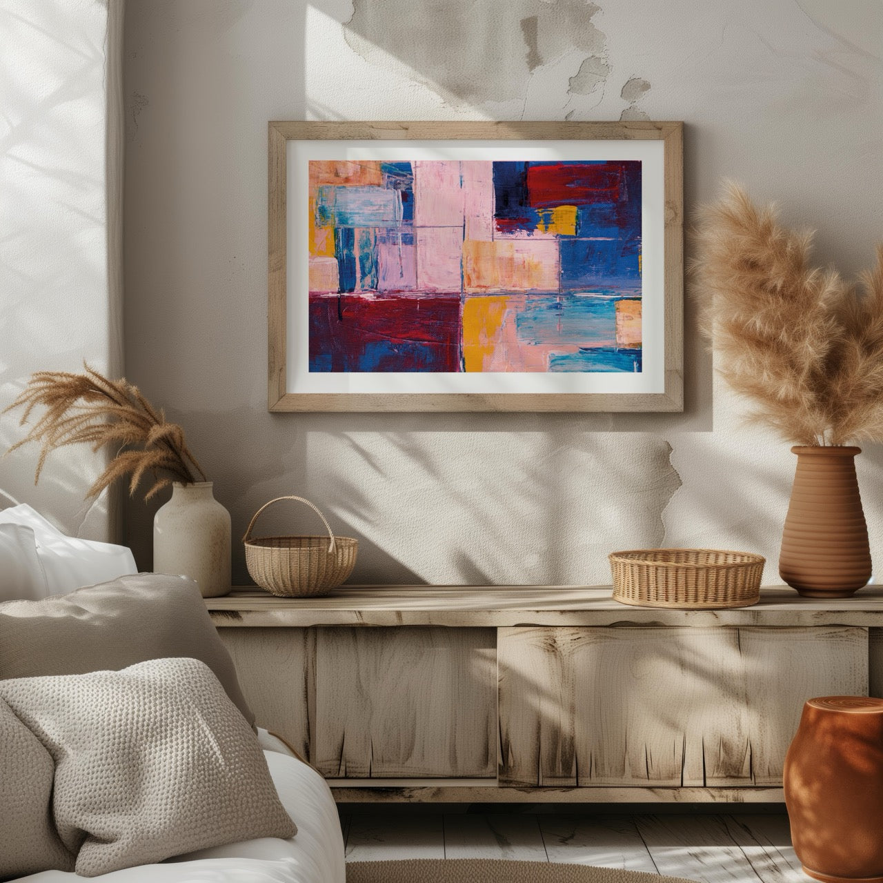 Colourful Abstract Geometric Harmony - Rolled Poster Wall Art Print - House Prints