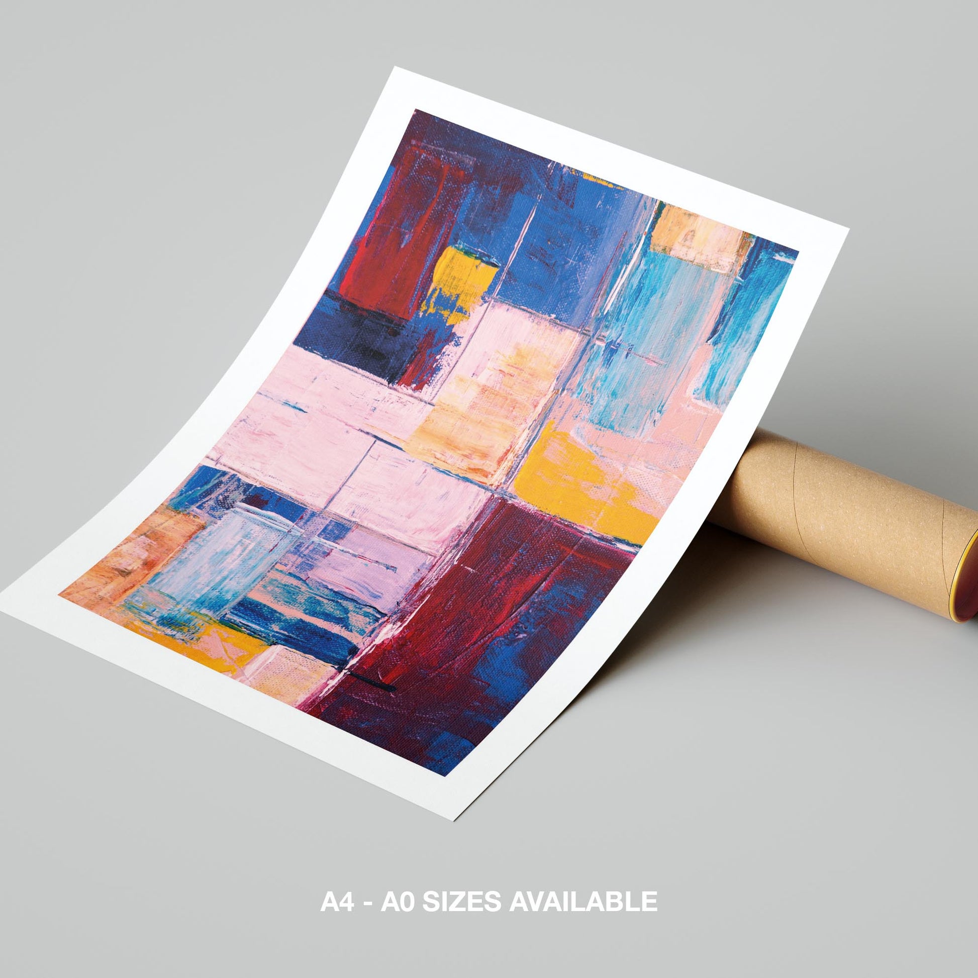 Colourful Abstract Geometric Harmony - Rolled Poster Wall Art Print - House Prints