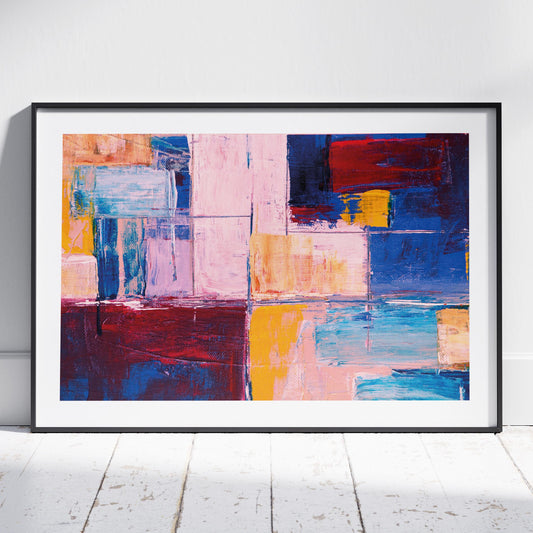 Colourful Abstract Geometric Harmony - Rolled Poster Wall Art Print - House Prints