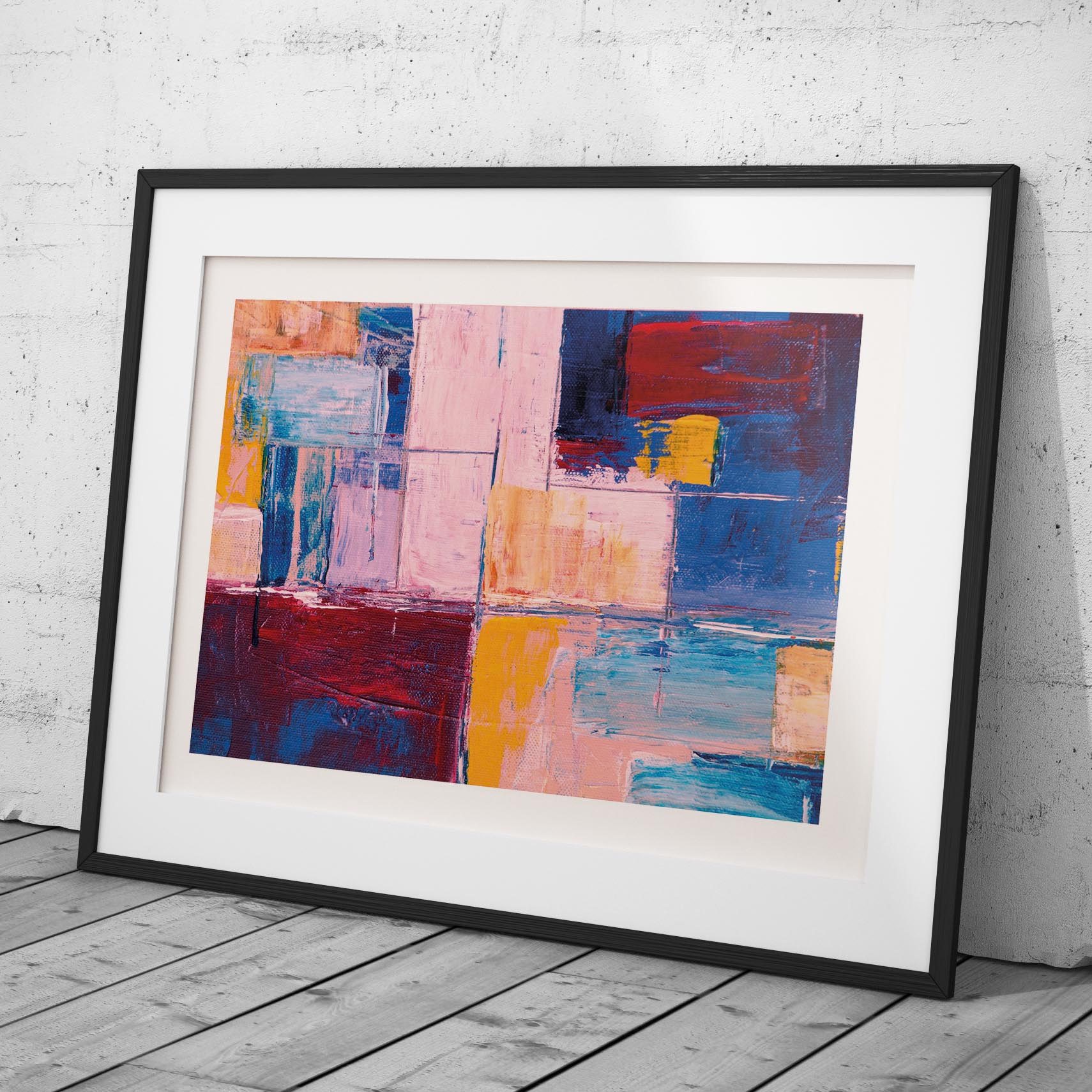 Colourful Abstract Geometric Harmony - Rolled Poster Wall Art Print - House Prints
