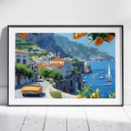Coastal Drive Through Amalfi - Rolled Poster Wall Art Print | House Prints