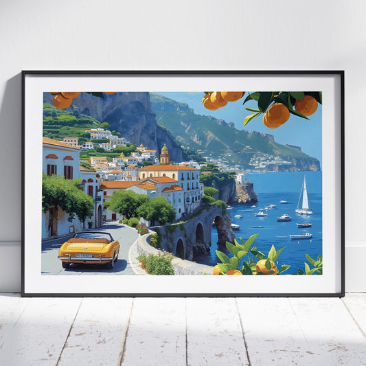 Coastal Drive Through Amalfi - Rolled Poster Wall Art Print - House Prints