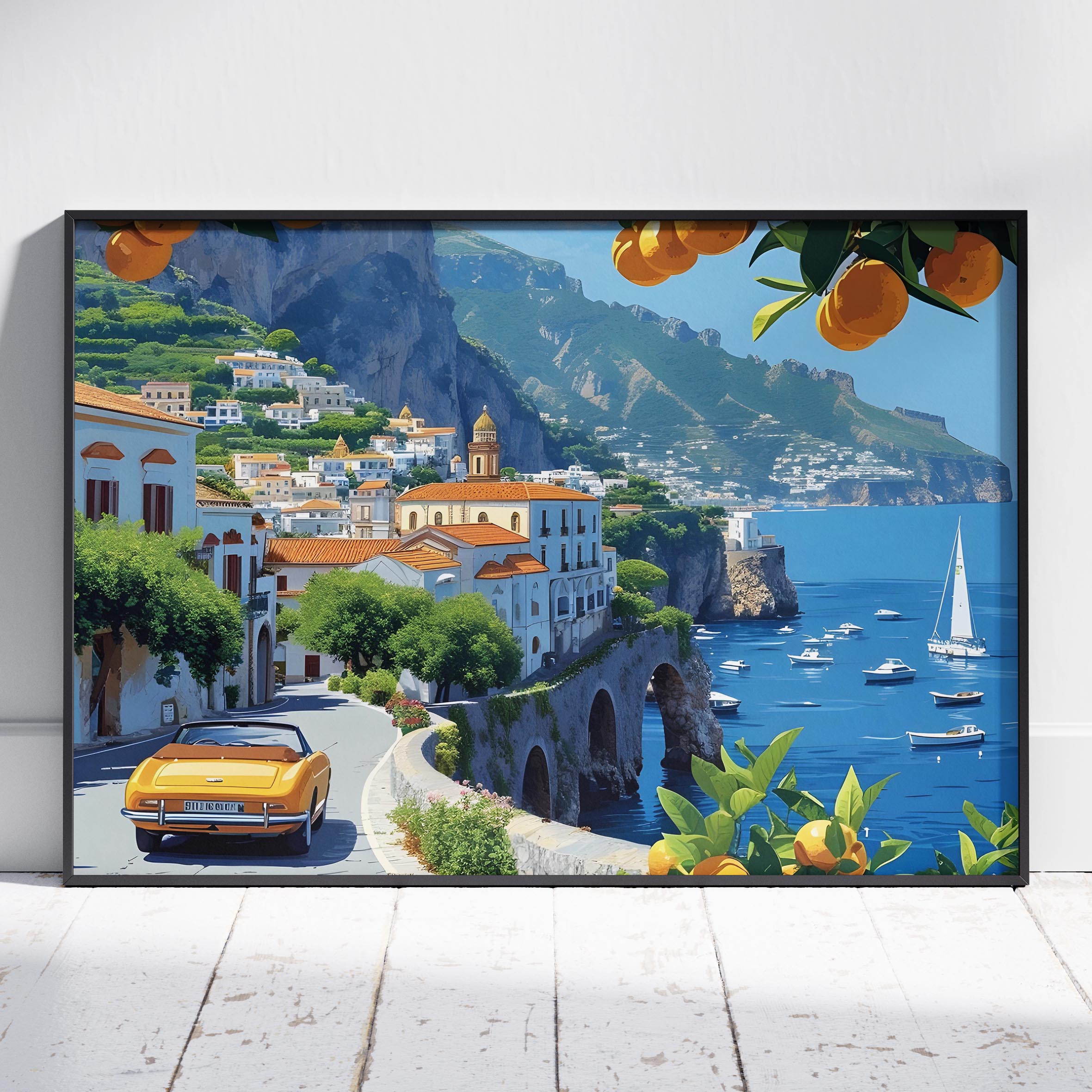 Coastal Drive Through Amalfi - Rolled Poster Wall Art Print | House Prints