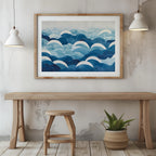 Serene Blue Ocean Wave Patterns - Rolled Poster Wall Art Print | House Prints