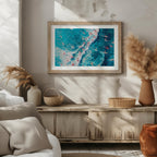 Surfers Dancing on Blue Ocean Waves - Rolled Poster Wall Art Print | House Prints