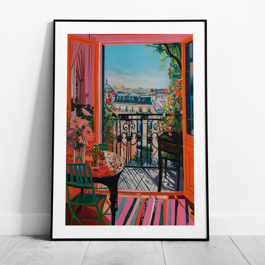 Parisian Balcony in Bloom - Rolled Poster Wall Art Print - House Prints