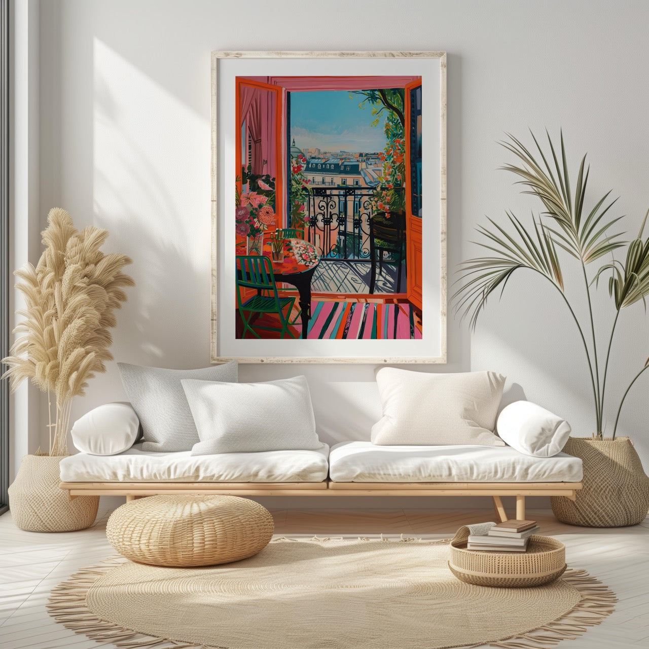 Parisian Balcony in Bloom - Rolled Poster Wall Art Print - House Prints