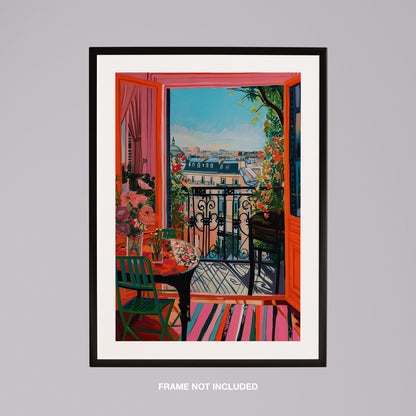 Parisian Balcony in Bloom - Rolled Poster Wall Art Print - House Prints