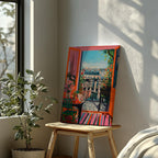 Parisian Balcony in Bloom - Framed Canvas Wall Art Print | House Prints