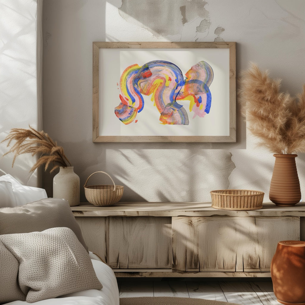 Abstract Colourful Rainbow Brush Strokes - Rolled Poster Wall Art Print | House Prints
