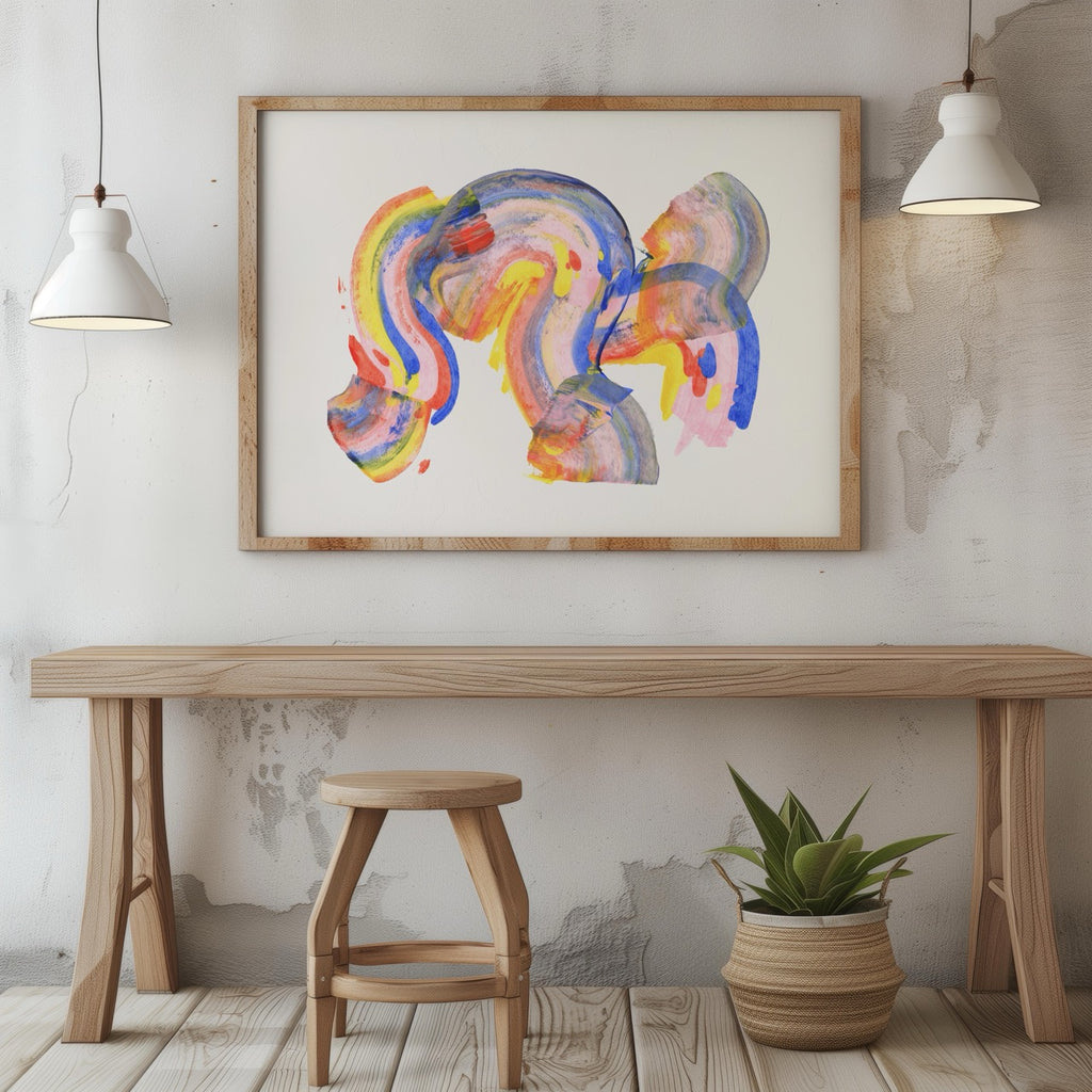 Abstract Colourful Rainbow Brush Strokes - Rolled Poster Wall Art Print | House Prints