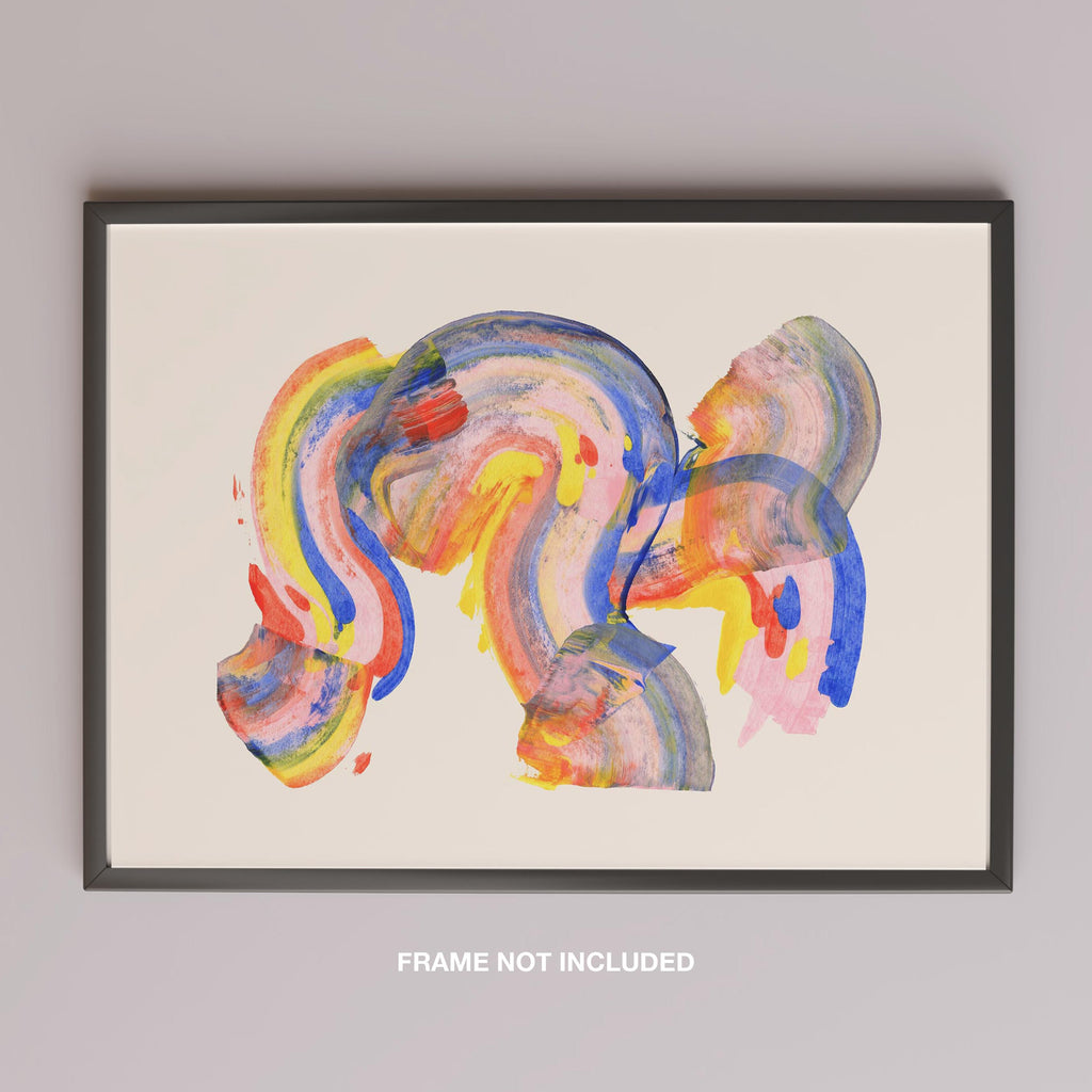 Abstract Colourful Rainbow Brush Strokes - Rolled Poster Wall Art Print | House Prints