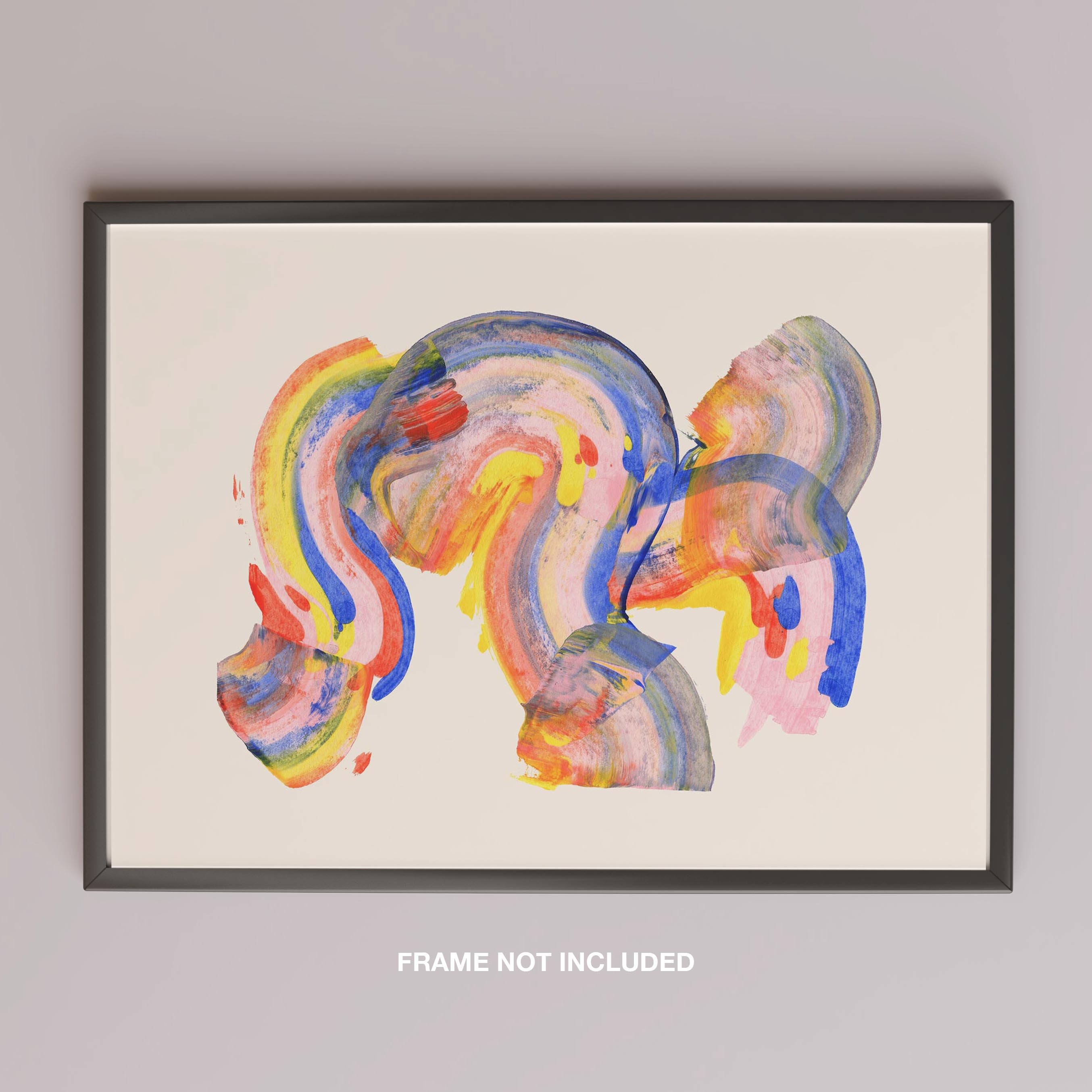 Abstract Colourful Rainbow Brush Strokes - Rolled Poster Wall Art Print | House Prints