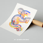 Abstract Colourful Rainbow Brush Strokes - Rolled Poster Wall Art Print | House Prints