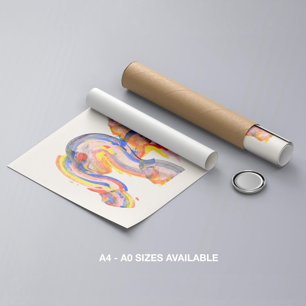 Abstract Colourful Rainbow Brush Strokes - Rolled Poster Wall Art Print | House Prints
