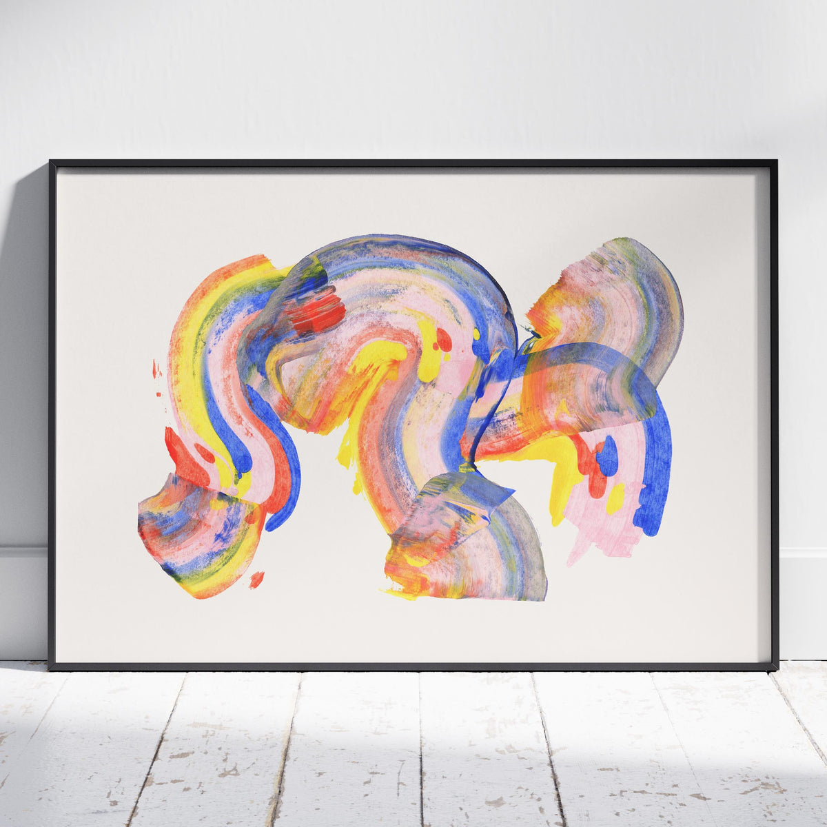 Abstract Colourful Rainbow Brush Strokes - Rolled Poster Wall Art Print | House Prints