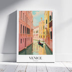 Serene Gondola in Venice Italy - Vintage Framed Canvas Wall Art Print | House Prints