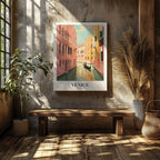 Serene Gondola in Venice Italy - Vintage Framed Canvas Wall Art Print | House Prints