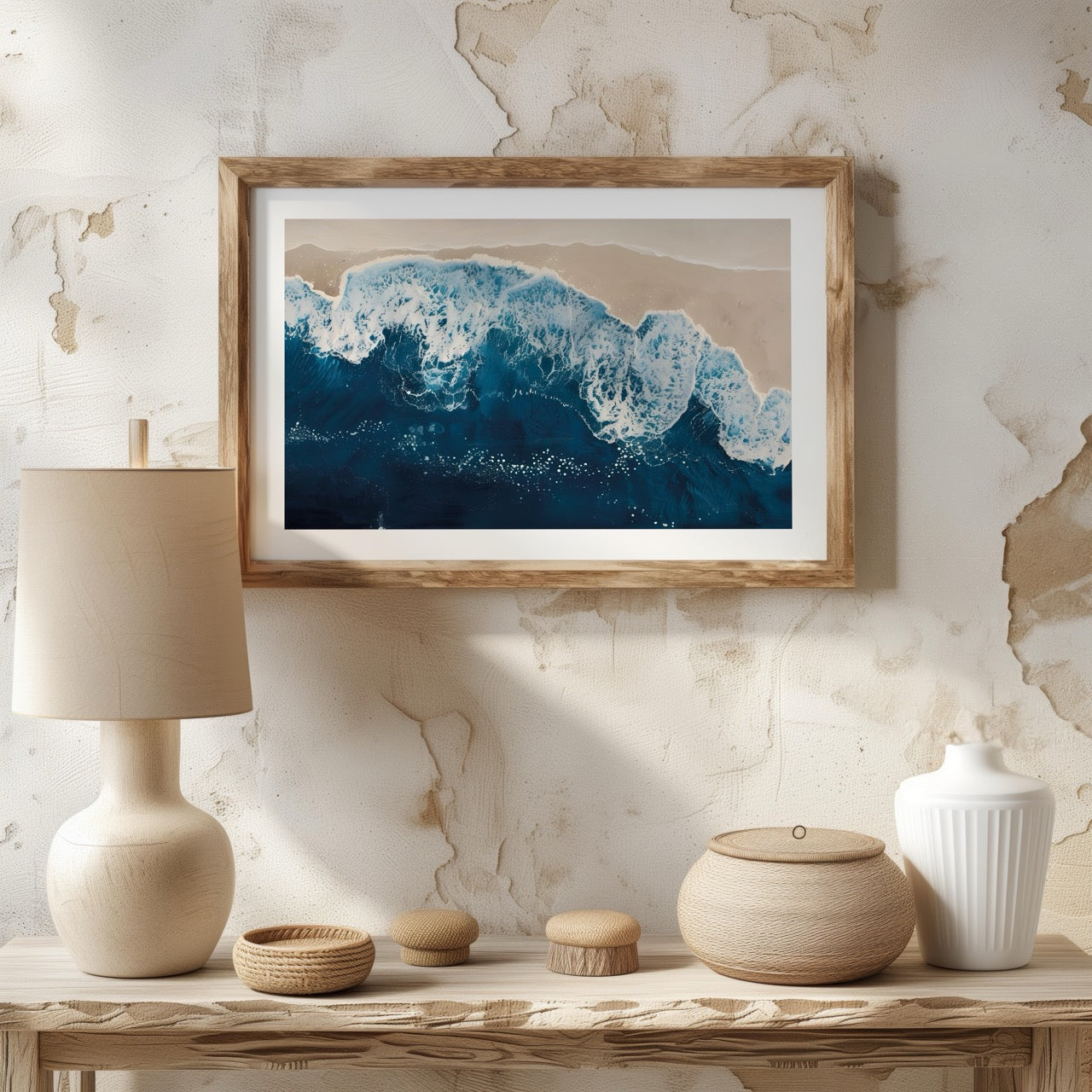 Majestic Waves Meeting Shoreline - Rolled Poster Wall Art Print | House Prints