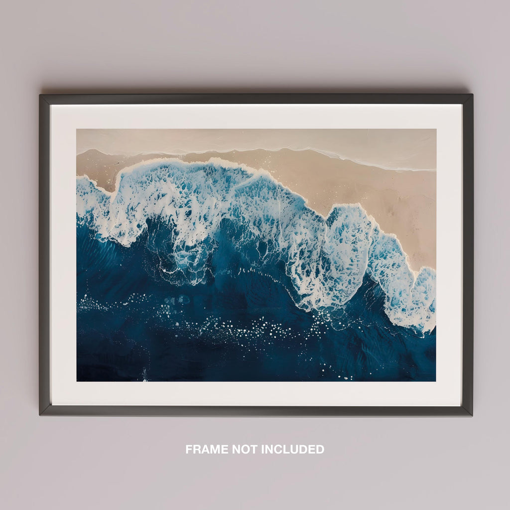 Majestic Waves Meeting Shoreline - Rolled Poster Wall Art Print | House Prints