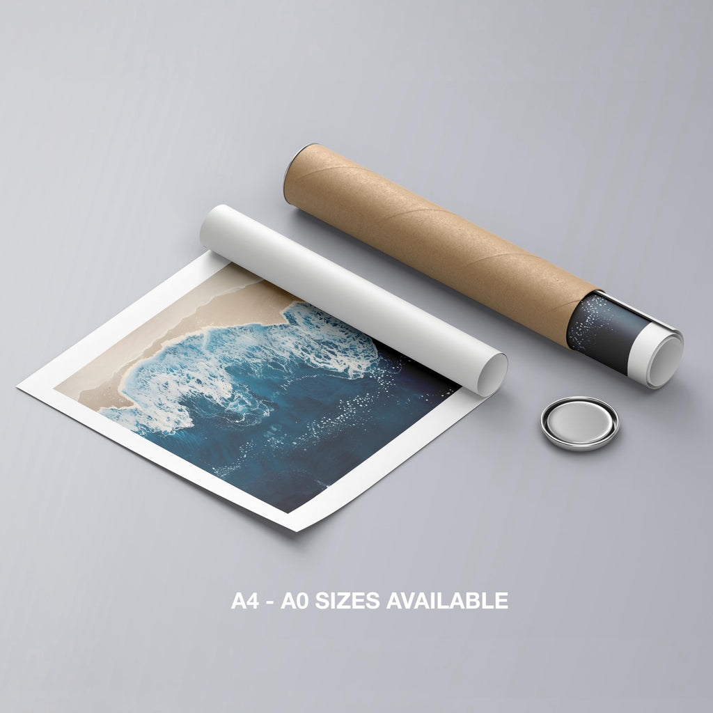 Majestic Waves Meeting Shoreline - Rolled Poster Wall Art Print | House Prints