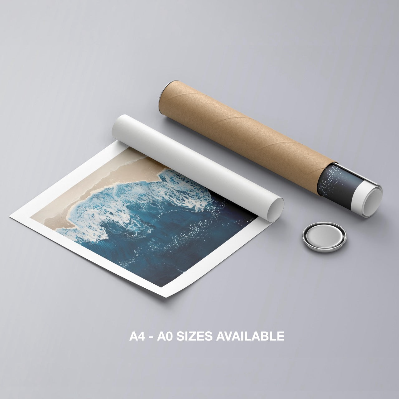 Majestic Waves Meeting Shoreline - Rolled Poster Wall Art Print | House Prints