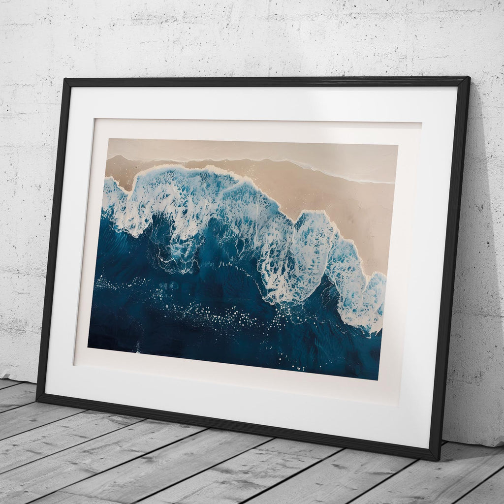 Majestic Waves Meeting Shoreline - Rolled Poster Wall Art Print | House Prints