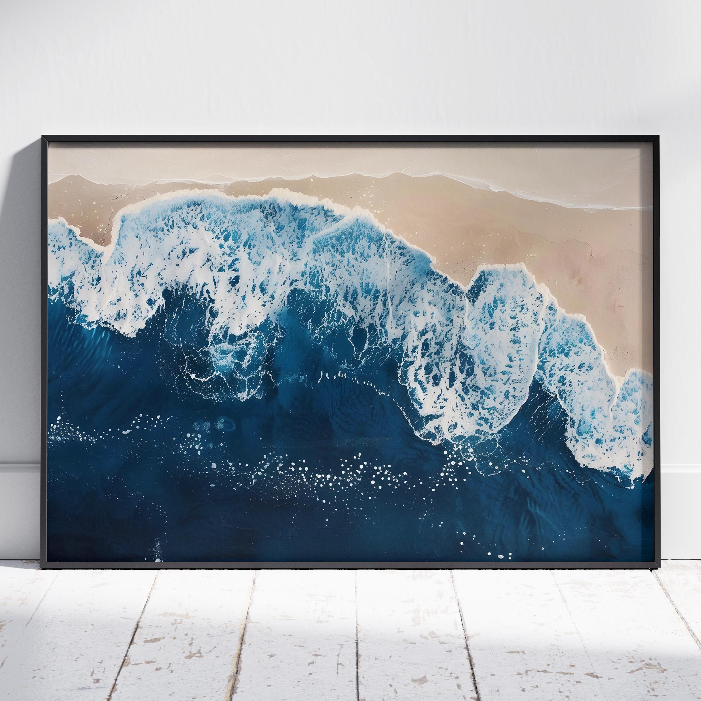 Majestic Waves Meeting Shoreline - Rolled Poster Wall Art Print | House Prints
