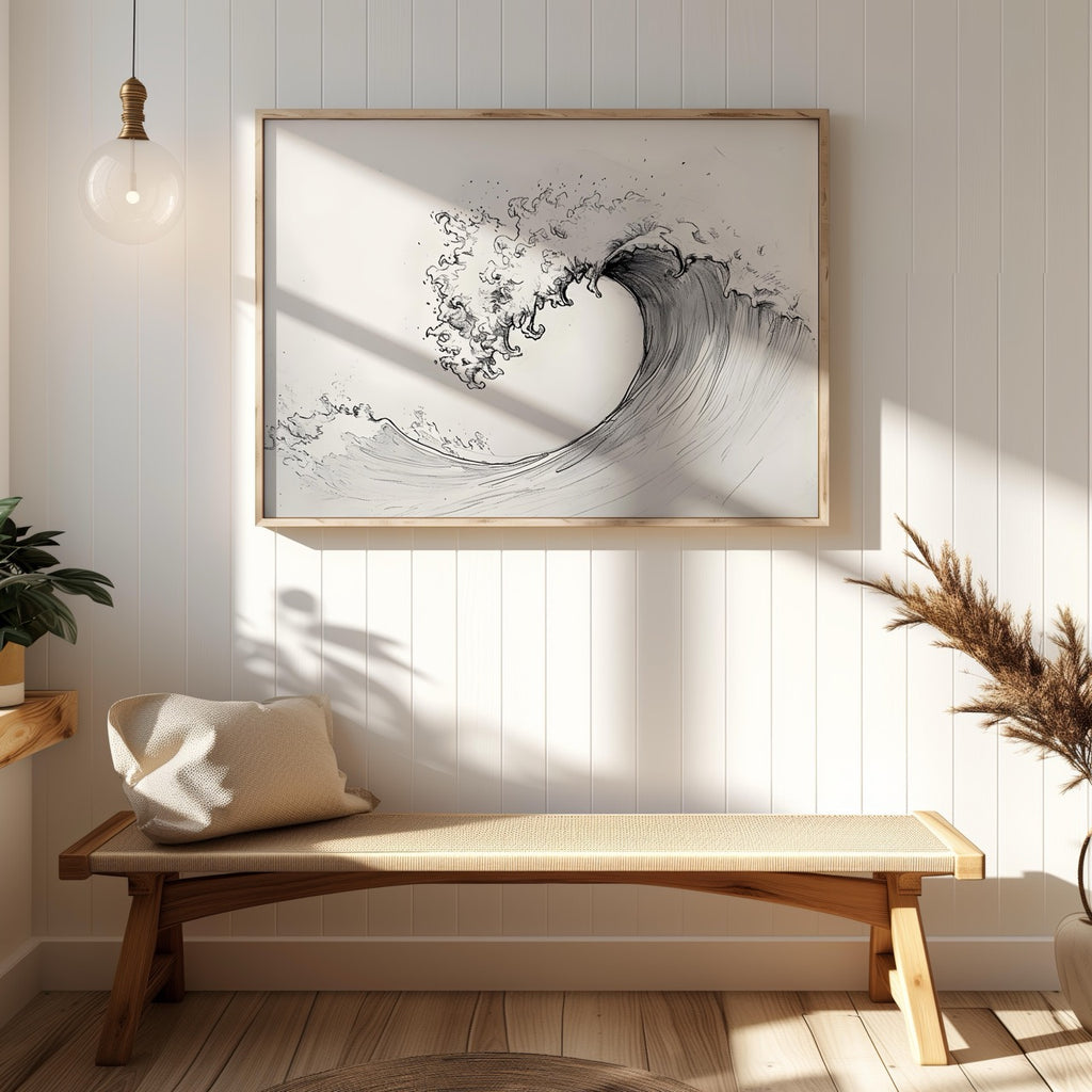Graceful Wave in Motion - Rolled Poster Wall Art Print | House Prints
