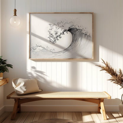 Graceful Wave in Motion - Rolled Poster Wall Art Print - House Prints