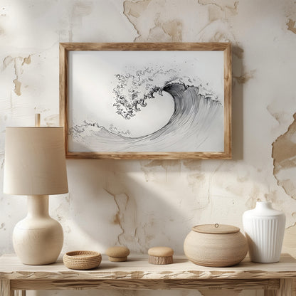 Graceful Wave in Motion - Rolled Poster Wall Art Print - House Prints
