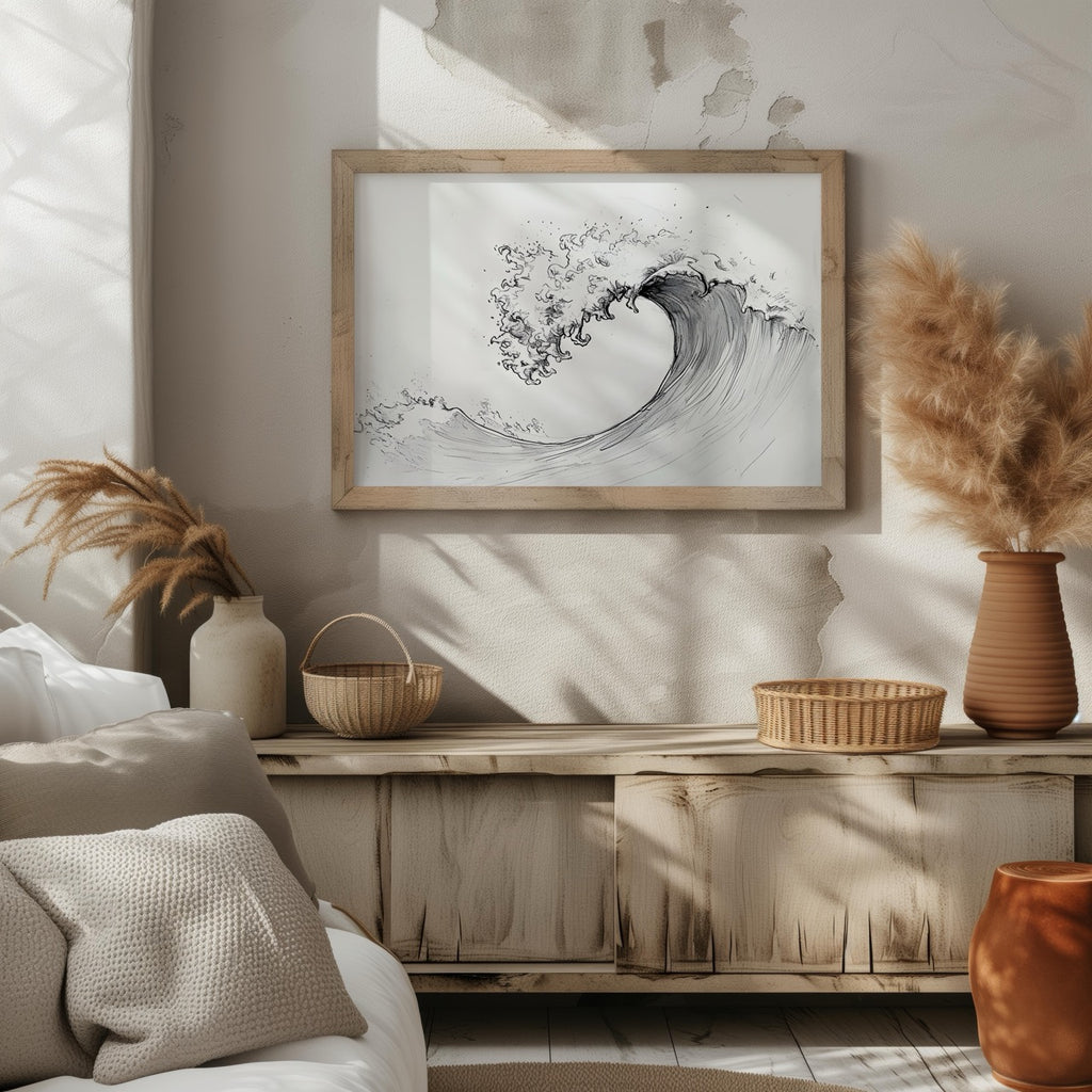 Graceful Wave in Motion - Rolled Poster Wall Art Print | House Prints