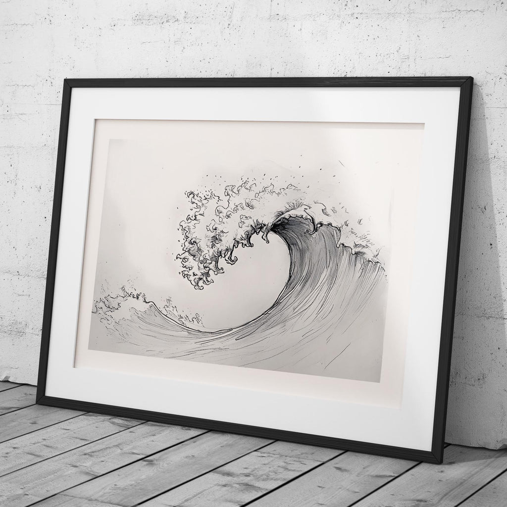 Graceful Wave in Motion - Rolled Poster Wall Art Print | House Prints