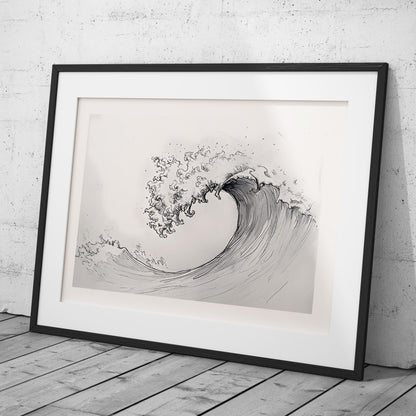 Graceful Wave in Motion - Rolled Poster Wall Art Print - House Prints
