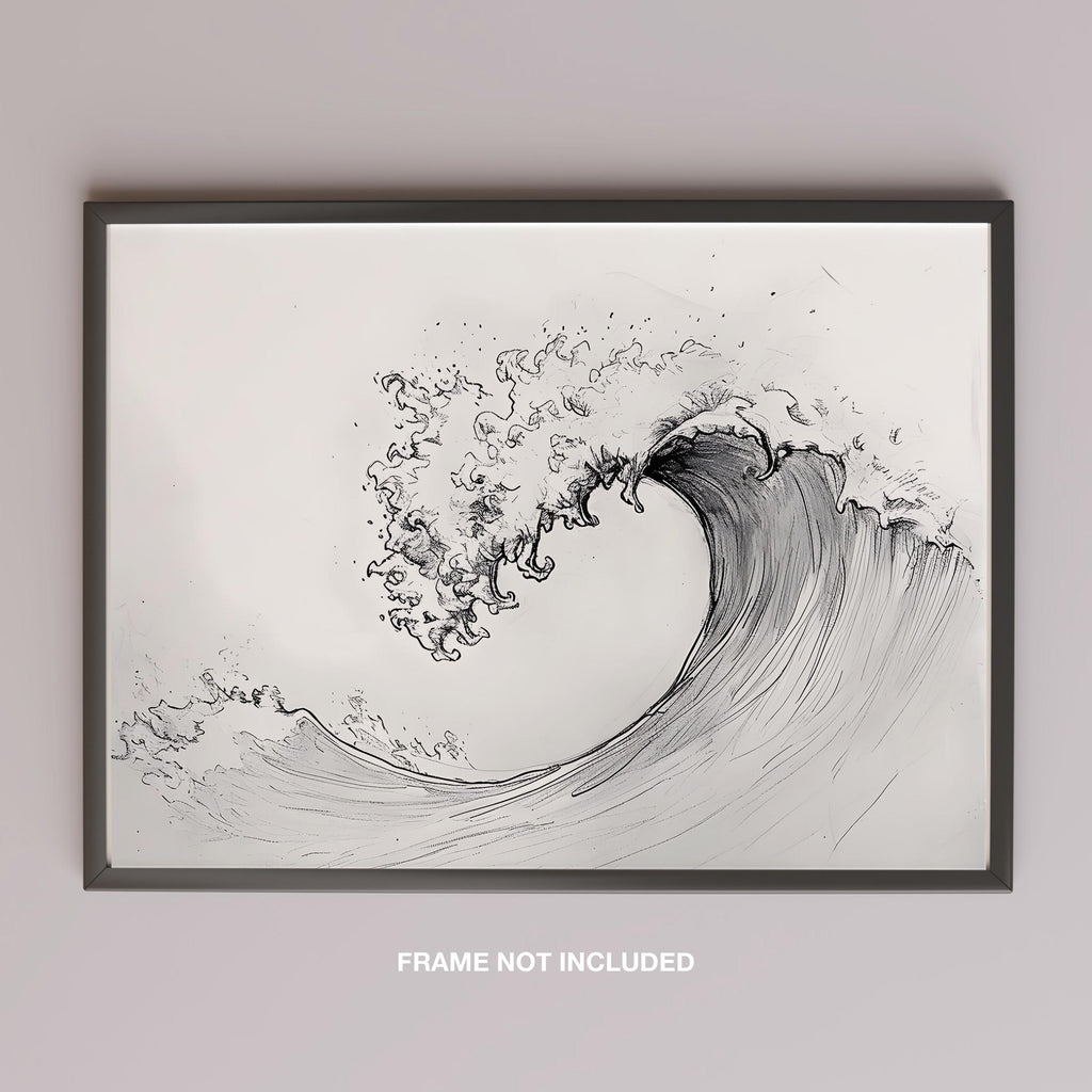 Graceful Wave in Motion - Rolled Poster Wall Art Print | House Prints