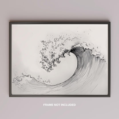 Graceful Wave in Motion - Rolled Poster Wall Art Print - House Prints