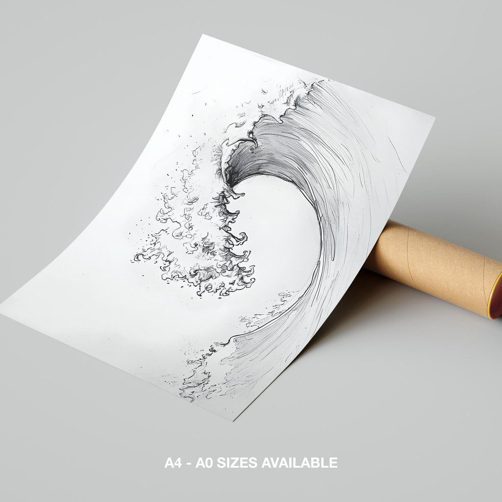 Graceful Wave in Motion - Rolled Poster Wall Art Print | House Prints