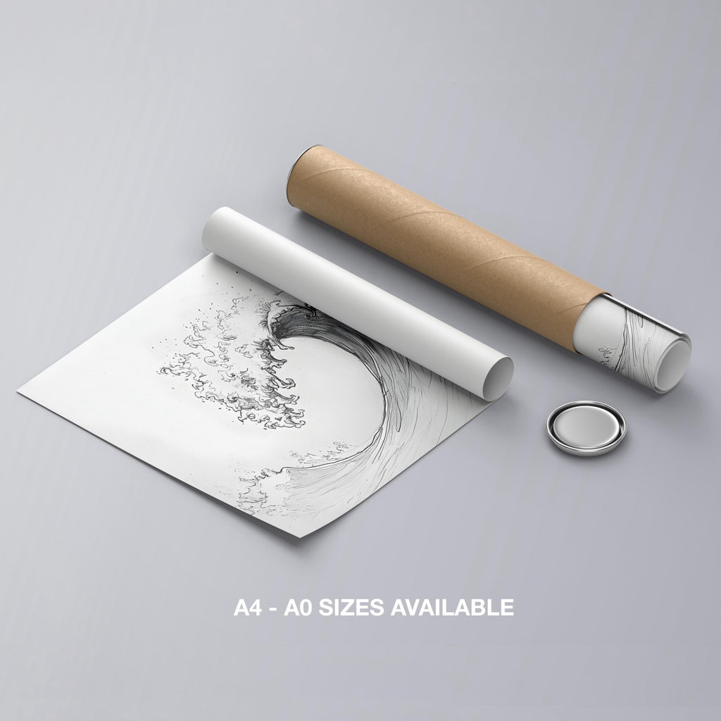 Graceful Wave in Motion - Rolled Poster Wall Art Print | House Prints