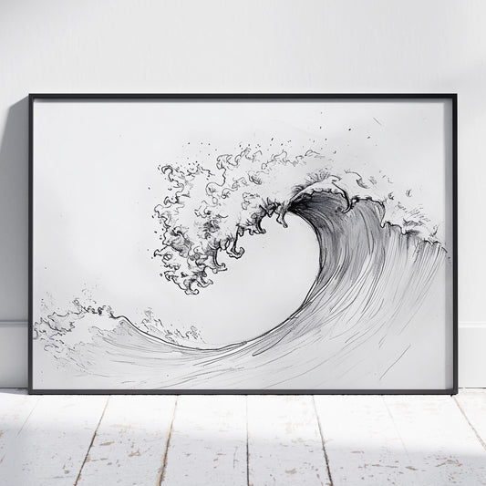 Graceful Wave in Motion - Rolled Poster Wall Art Print - House Prints