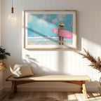 Surfboard Beach Dreams in Pink Hues - Rolled Poster Wall Art Print | House Prints