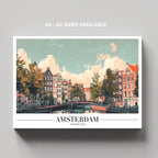Classic Amsterdam City World Travel - Framed Canvas Wall Art Print | House Prints