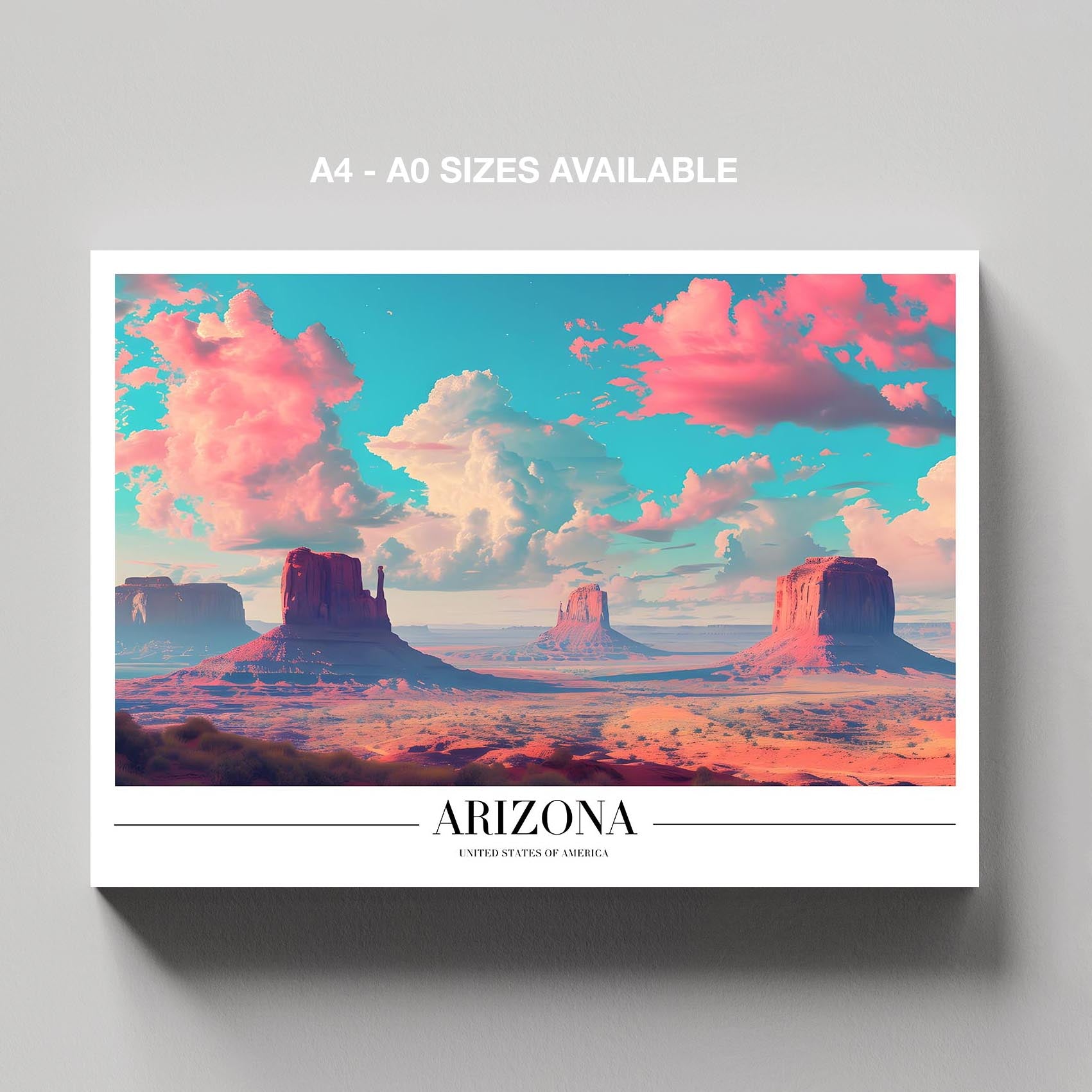 Majestic Arizona USA City World Travel - Framed Canvas Wall Art Print | House Prints