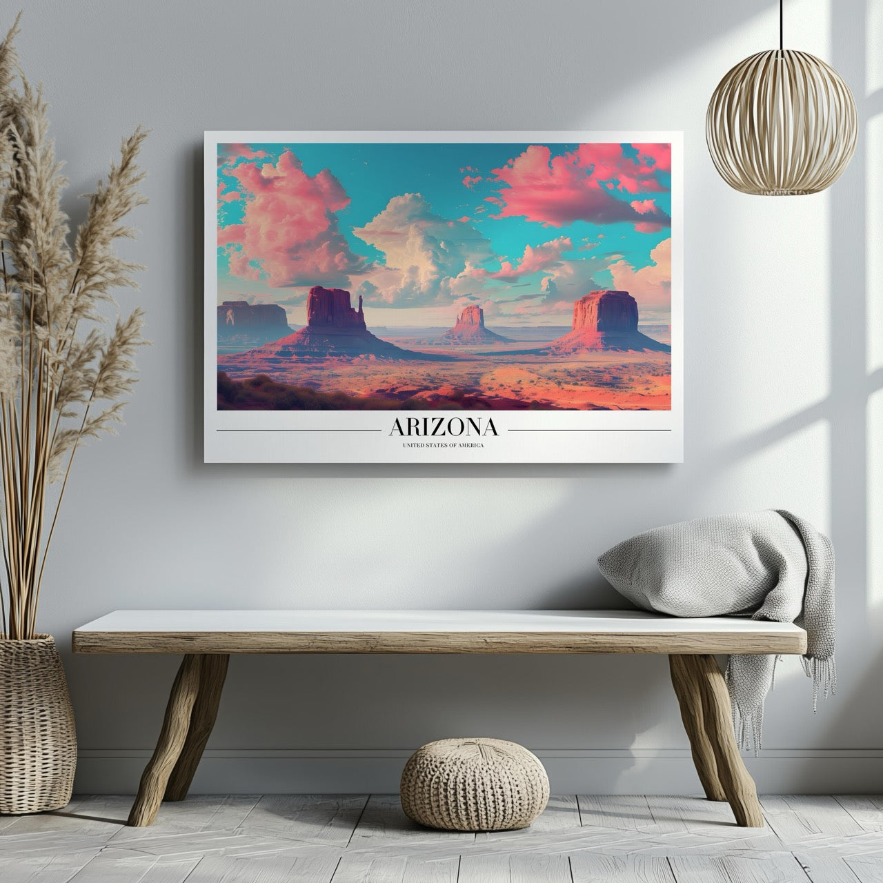 Majestic Arizona USA City World Travel - Framed Canvas Wall Art Print | House Prints