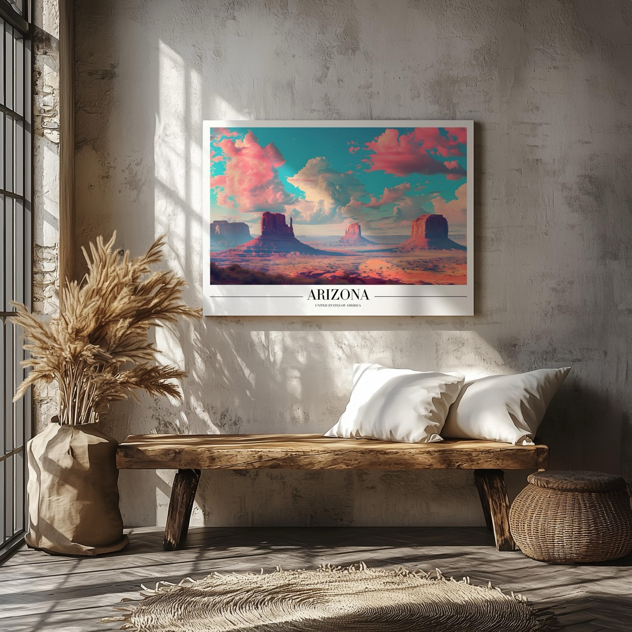Majestic Arizona USA City World Travel - Framed Canvas Wall Art Print | House Prints