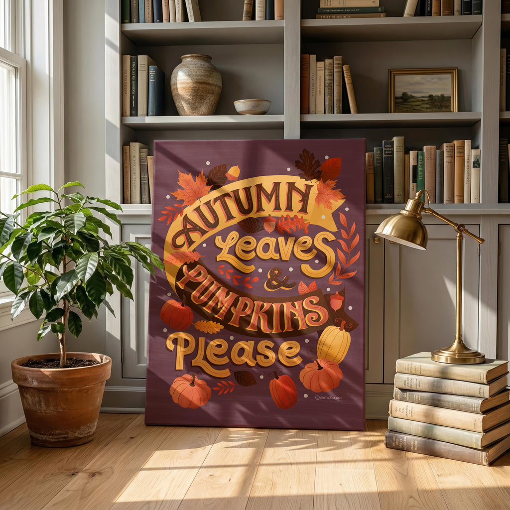 Autumn Leaves - Seta Zakian - Framed Canvas Wall Art Print