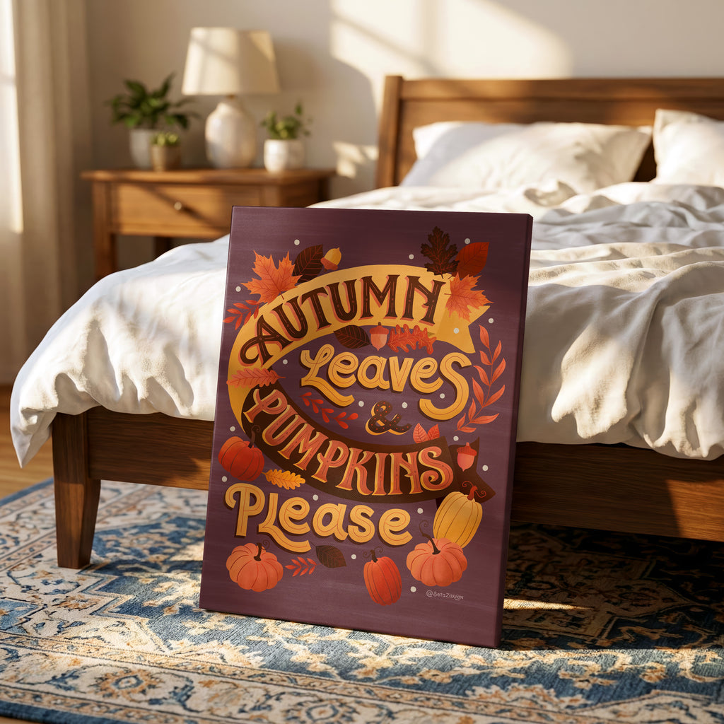 Autumn Leaves - Seta Zakian - Framed Canvas Wall Art Print