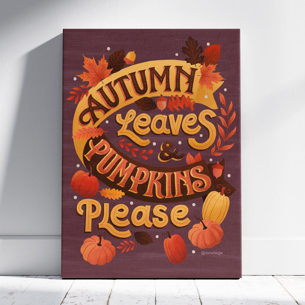 Autumn Leaves - Seta Zakian - Framed Canvas Wall Art Print