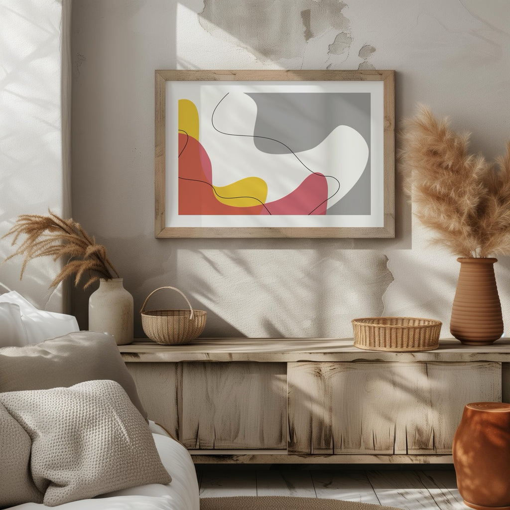 Modern Minimalist Colour Waves - Rolled Poster Wall Art Print | House Prints