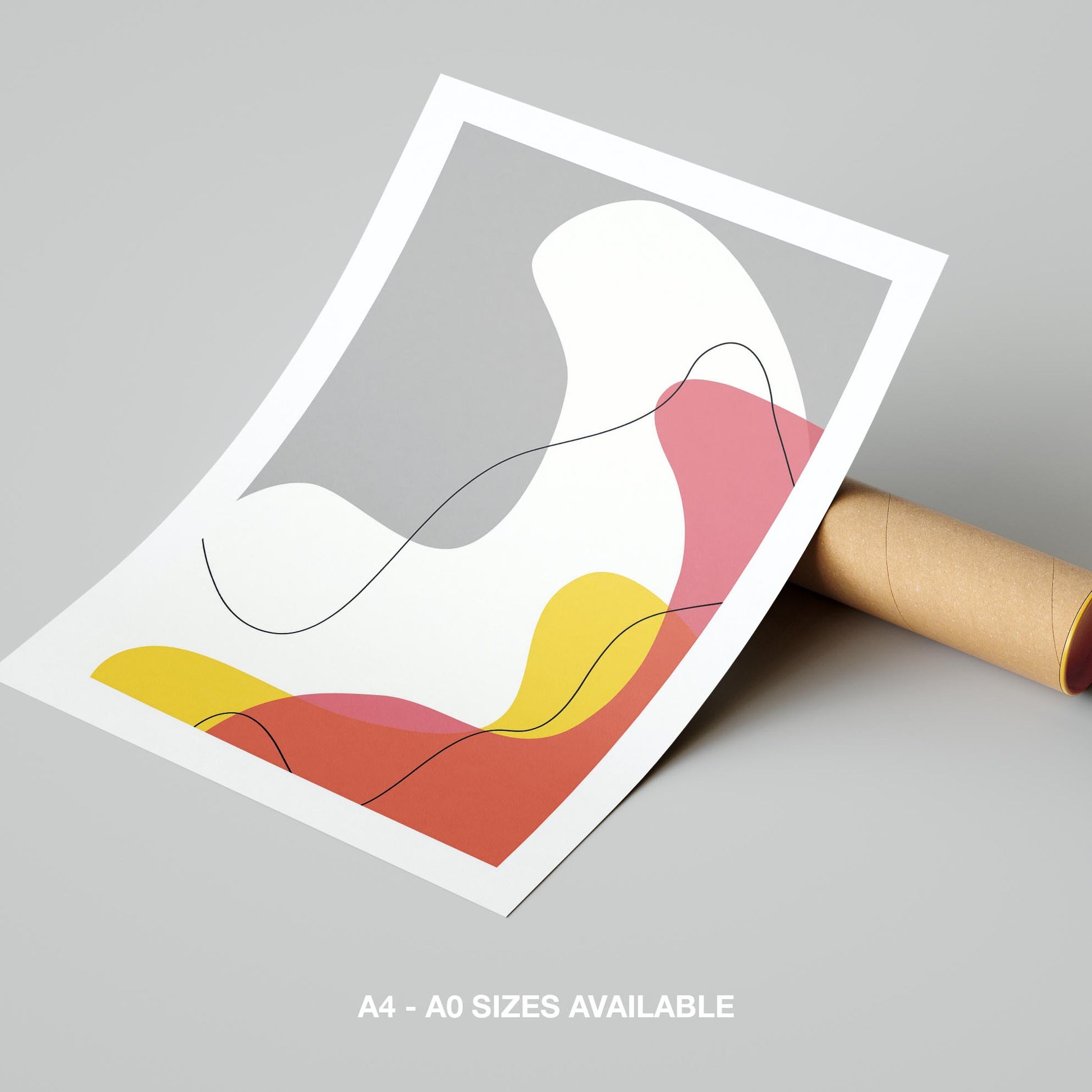 Modern Minimalist Colour Waves - Rolled Poster Wall Art Print - House Prints